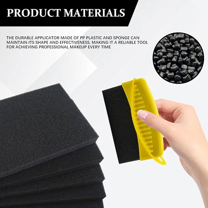 Tire Dressing Applicator, Tire Shine Applicator, Wheel Waxing Wipe Polishing Sponge with Lid, Car Accessories Reusable Wheel Detailing Foam Fit for Vehicle Waxing Polishing Cleaning (Yellow)