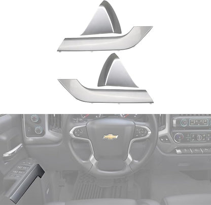 4PCS Door Armrest Cover Trim Kit Front&Rear Left Right Side Door Panel Arm Rest Bezel Set Synthesis Gray Compatible with 2014-2020 Chevy Silverado GMC Sierra Double Cab