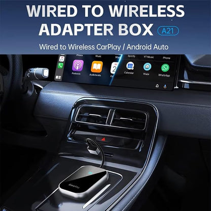 Wireless Carplay Adapter Wired to Wireless Plug & Play Auto Connect Converter for iPhone iOS 10+ / Factory Wired Car Play Car from 2016 (A23)