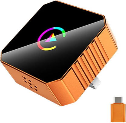 2026 Mini Wireless Carplay Adapter, Upgrade Wired to Wireless for Carplay & Android Auto, Plug And Play, Fast Auto-Reconnect Stable Control, Zero Delay Car Play for Iphone Ios 10+, Android 11+, Orange