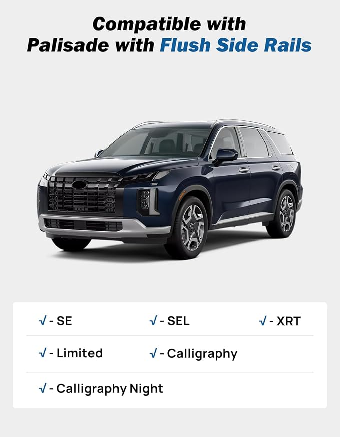 JOYTUTUS Lockable Roof Rack Cross Bars Compatible with Hyundai Palisade 2019-2025 SE SEL XRT Limited Calligraphy, Lockable Heavy Duty Aluminum Cargo Bar Roof Rails Carrier