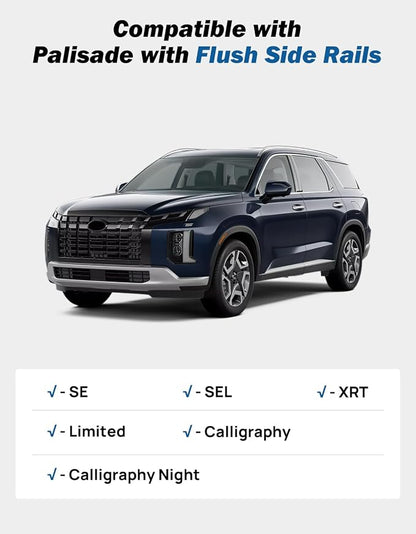 JOYTUTUS Lockable Roof Rack Cross Bars Compatible with Hyundai Palisade 2019-2025 SE SEL XRT Limited Calligraphy, Lockable Heavy Duty Aluminum Cargo Bar Roof Rails Carrier