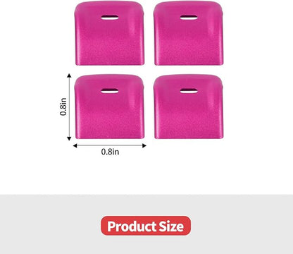 Jimen for JK Window Button Covers, 4PCS Center Console Window Switch Cover Interior Trim Kits Compatible with Jeep Wrangler JK & Unlimited 2012-2018, Aluminum Alloy (Pink)