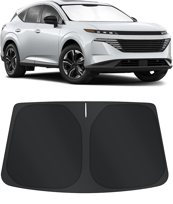 TINGLU Sun Shade for Nissan Murano 2025 2026 Accessories Windshield Sun Shade Window Shade UV Rays Protection Sun Visor Cover with Steering Wheel Sunshade Storage Bag