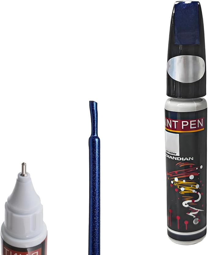 Touch Up Paint for Cars, Two-In-One Auto Body Scratch Repair Gloss Fill Pen, Professional Easy & Quick Scratch Remover Paint Pen for Most Vehicles, Car Accessories (Dark Blue Pearl)