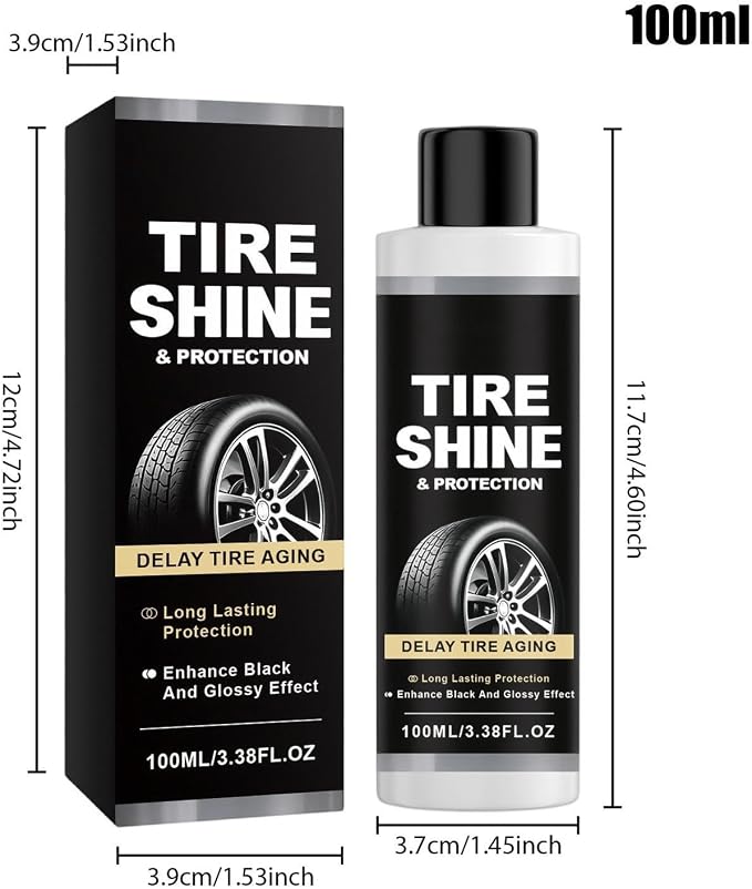 Tire Shine Restorer, Tire Care System Set, 100ml Quick Dry Long Lasting Rubber Protection Design Kit, Compact Auto Detailing Style Formula, Gloss Tires Finish Style Agent, Tires Shine for SUV Use