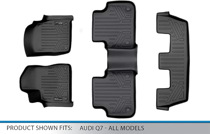 MAXLINER Custom Fit Floor Mats 3 Row Liner Set Compatible with 2017-2025 Audi Q7 / SQ7