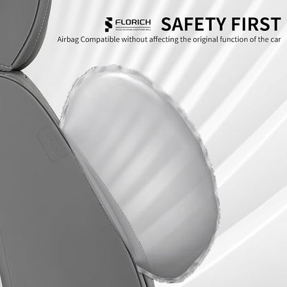 FLORICH Car Seat Covers for Front Seats, Universal Seat Cushion 2 Seats, Car Seat Protector Waterproof, Premium Leather Automotive Seat Covers for Most Cars, Sedans, SUVs, and Trucks-Gray