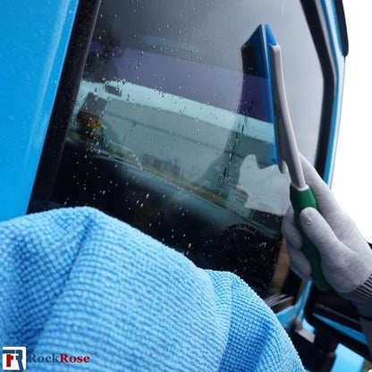 RockRose Doctor Stroke Squeegee – Professional Window Tinting Squeegee & Vinyl Wrap Applicator, Heavy-Duty Rubber Scraper for Auto Glass & Flat Glass Tint Blue
