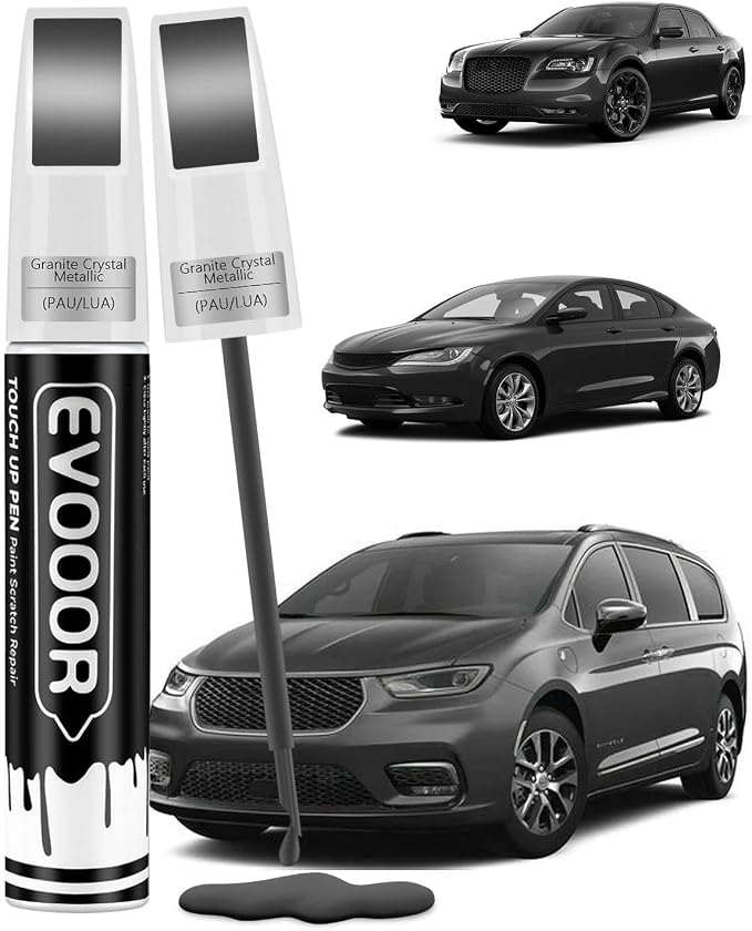 Granite Crystal Metallic(PAU/LAU) Touch Up Paint Compatible with Chrysler Exact Match 2 in 1 Touch up Paint for Chips and Nicks Repair with 2pcs Disposable Micro Applicators