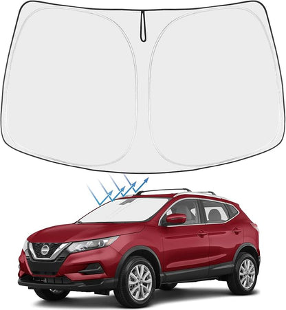 Proadsy 2026 Upgrade Front Windshield Sun Shade Foldable Sun Visor Protector Custom Sunshade Fit for 2014-2020 Nissan Rogue Accessories