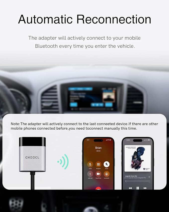 Bluetooth Car Adapter Compatible with Lacrosse and Regal (2010-2013), 2011-2015 Chevrolet (Avalanche LTZ,Malibu) with USB Interface,Car Music Bluetooth Adapter with Lossless Sound Quality
