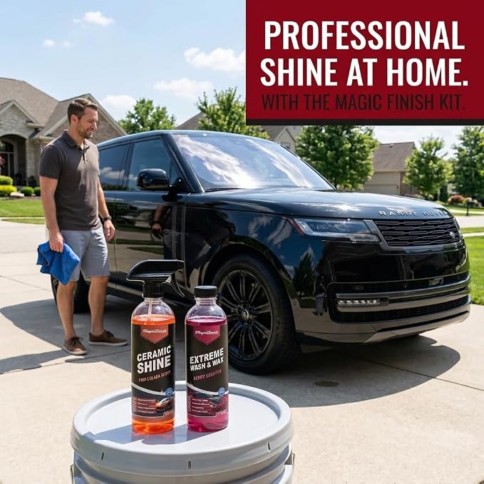 Magic Finish Car Wash & Ceramic Shine Bundle – Extreme Berry Foam Wash + Ceramic Spray Coating – High Gloss, Hydrophobic Protection, Streak-Free Finish, Safe for All Vehicles, 16oz Kit
