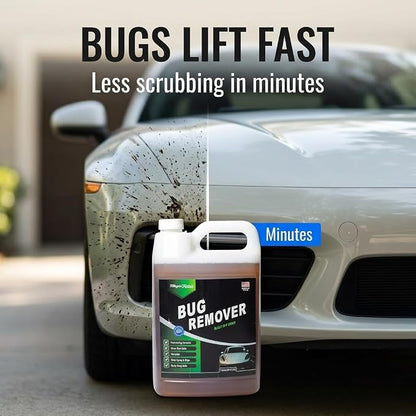 Magic Finish Car Bug Remover Spray (1 Gallon) – Fast-Acting Spray for Road Grime and Organic Residue – Car Cleaning Supplies for Paint Glass Plastic & Chrome