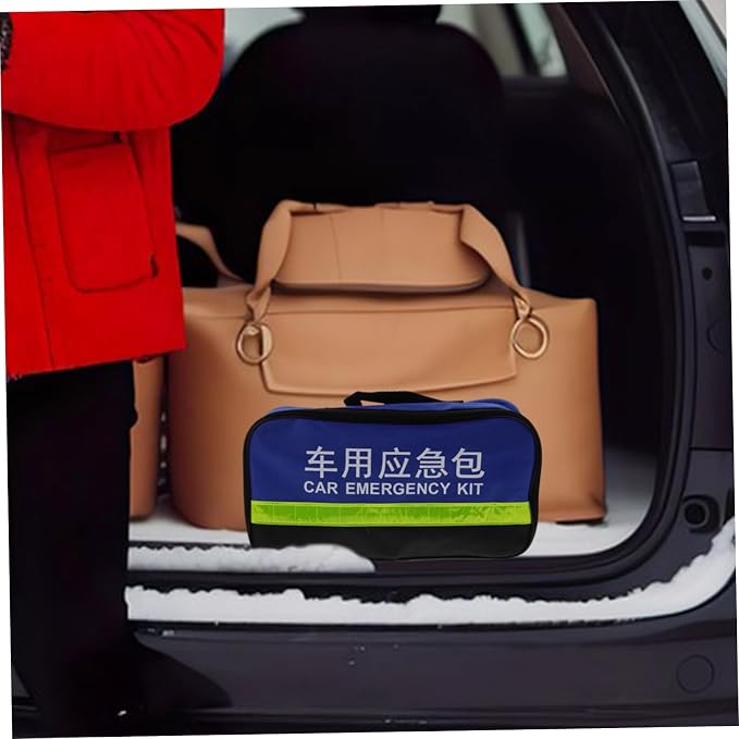 Cabilock Car Emergency Tool Kit 8-Piece Roadside Assistance Set for Vehicle Safety Multi-Functional Automotive Kit Jumper Cables Reflective Vest