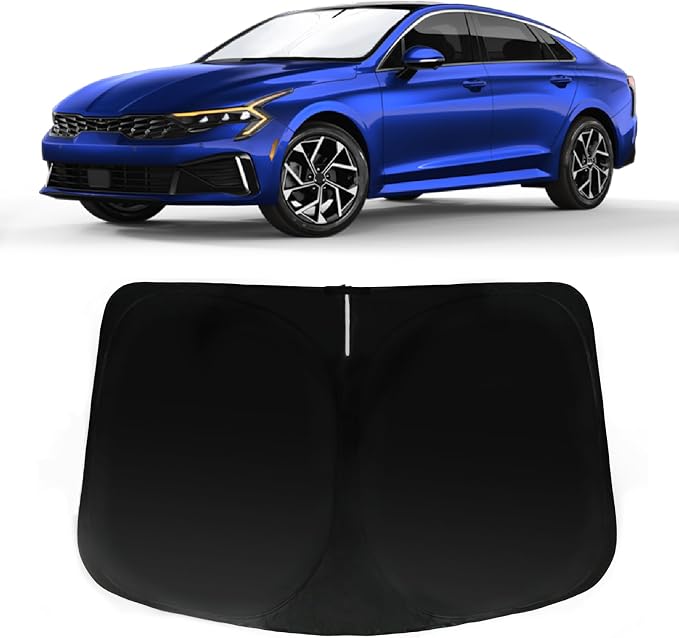 Windshield Sun Shade for 2021-2025 2026 Kia K5, GT-Line, GT, Sedan, Car Front Window Sunshade with 240T Sun Visor Protector Blocks UV Rays Heat Sun Shield Accessories