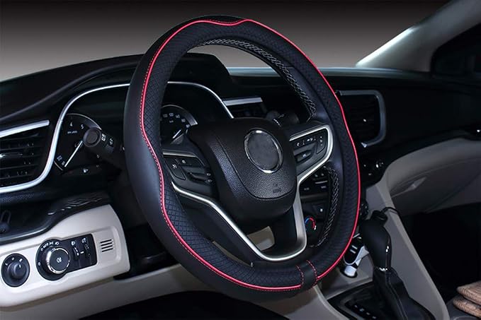 Mayco Bell 2019 New Microfiber Leather Car Extra Large Steering Wheel Cover for Big Trucks (18.3-18.7'', Red)