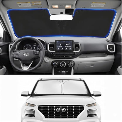 Custom Fit Windshield Sun Shade for Hyundai Venue 2020-2026 | Custom Fit Windshield Cover, Blocks UV Rays, Double-Layer Heat Shield, Durable Frame, Easy Fold & Storage