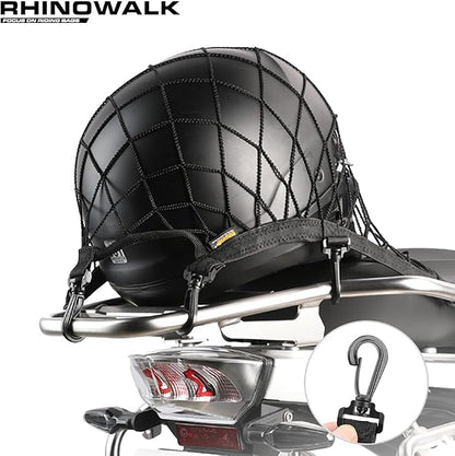 Rhinowalk Motorcycle Luggage Net Cargo Net Helmet Luggage Net with Adjustable Plastic Hooks for Motorcycles and Bicycles