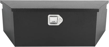 39"X12"X16.5" Tongue Truck Box Black Heavy Duty Steel Trailer Tongue Box Pick Up Truck Tool Box Storage Organizer w/Lock & Keys