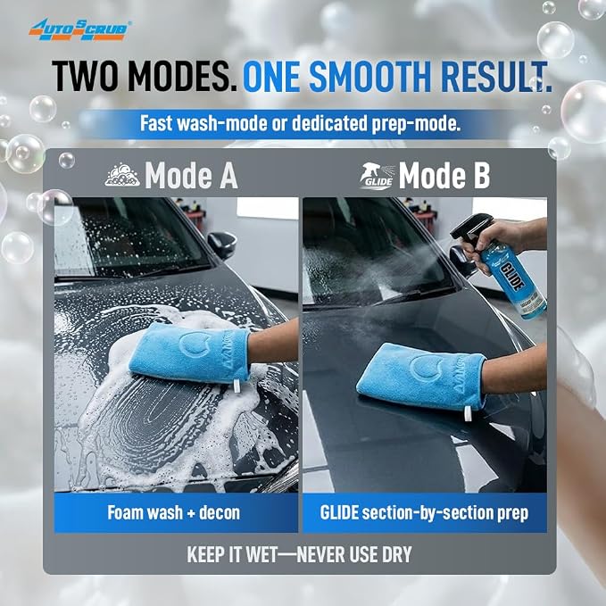 Nanoskin AUTOSCRUB Fine Grade Wash Mitt,Weft Knitted Microfiber [AS-016] Blue, 6" x 8.7"