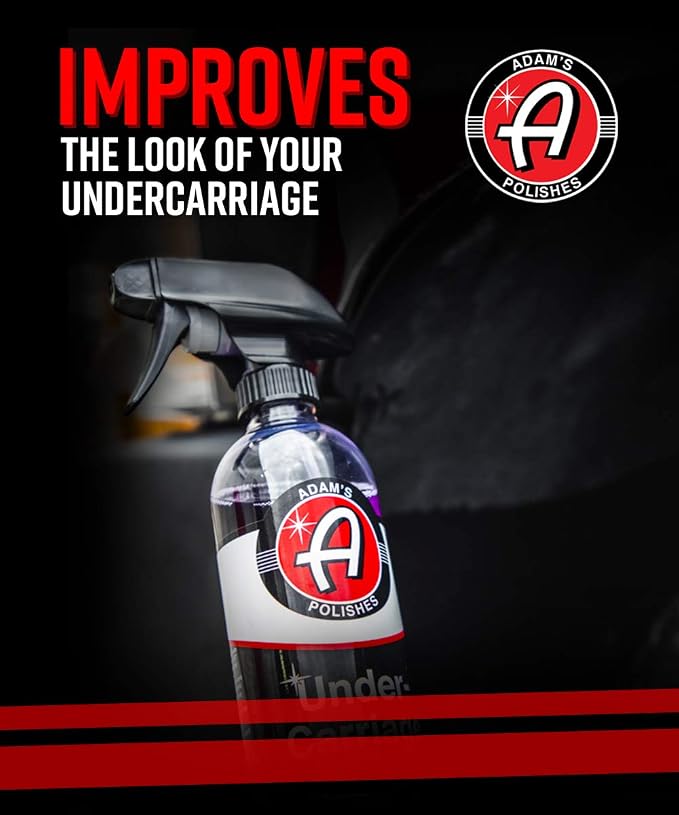 Adam’s Invisible Undercarriage Spray 16oz - SiO2 Infused Fender & Wheel Well Dressing, Satin Black Finish for Plastic, Rubber & Trim, Long Lasting Car Detailing Spray