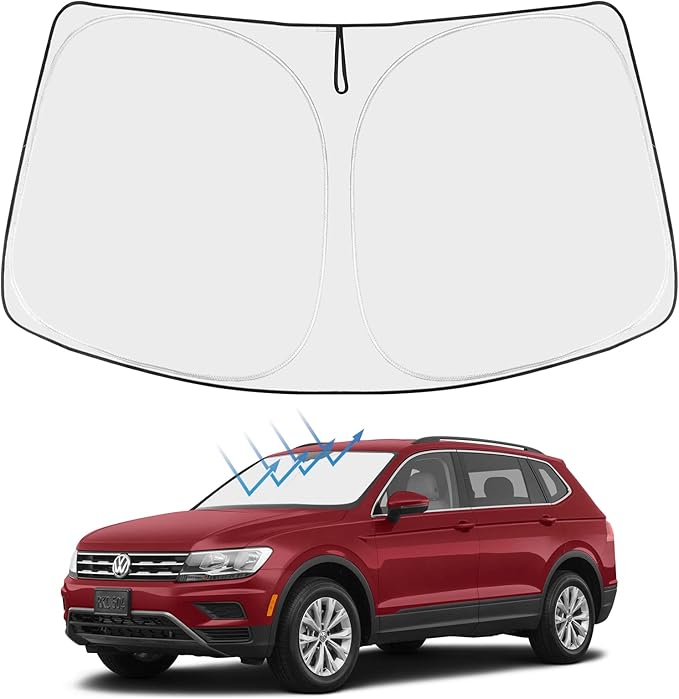 Proadsy 2026 Upgrade Front Windshield Sun Shade Foldable Sunshade Protector Custom Sun Visor Fit 2009-2017 Volkswagen VW Tiguan Accessories