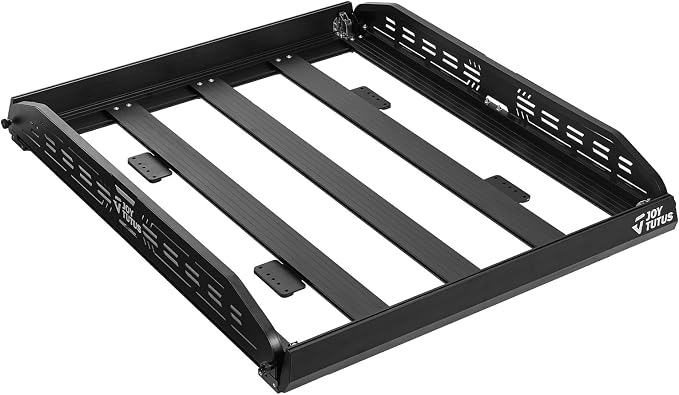JOYTUTUS Anti-Rust Aluminum Roof Basket 48" X 42" X 6",Collapsible Design,Lightweight Roof Rack Carrier Basket Universal Rooftop,220LBS Load Capacity,for SUV, Truck, Car