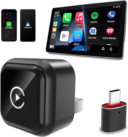 Wireless Carplay Adapter for Apple iPhone & Android Auto Wireless Adapter 2 in 1, 2026's Newly Upgraded,Subversive Ultra-Compact Design, Faster and More Stable Connection,for iOS 10+ & Android 11+