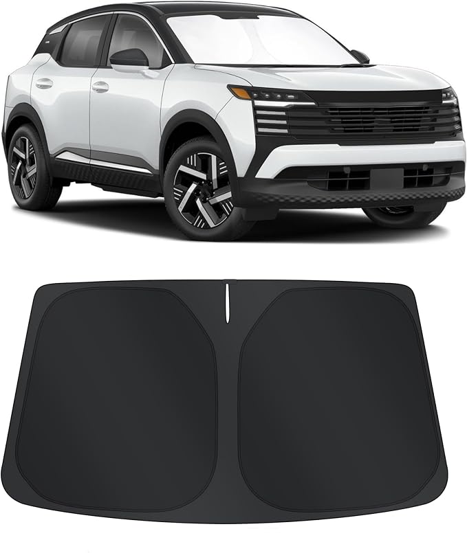 TINGLU Sun Shade for Nissan Kicks 2025 2026 Accessories Windshield Sun Shade Window Shade UV Rays Protection Sun Visor Cover with Steering Wheel Sunshade Storage Bag