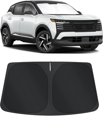 TINGLU Sun Shade for Nissan Kicks 2025 2026 Accessories Windshield Sun Shade Window Shade UV Rays Protection Sun Visor Cover with Steering Wheel Sunshade Storage Bag