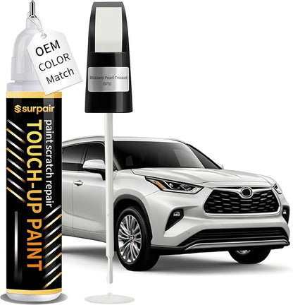 Blizzard Pearl Tricoat 070 Touch up Paint for Toyota OEM Color Match Car Scratch Repair Kit for Nicks & Chips Scratches Quick & Easy Paint Fix 2-In-1 Car Scratch Remover Pen