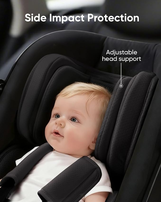 TinlyFinly Infant Insert Compatible with Doona, Graco, Britax, Chicco, Evenflo Car Seat, Adjustable Baby Head Body Support Cushion for Newborn to Toddler, Fits Infant Car Seat and Stroller (Black)