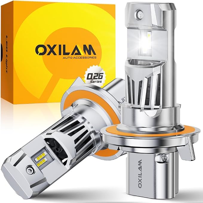 OXILAM H13 LED Bulbs, 6500K Cool White 9008 Light Bulbs, 10X Brighter Visibility, No Flicker, Plug and Play, IP68 Waterproof, Pack of 2