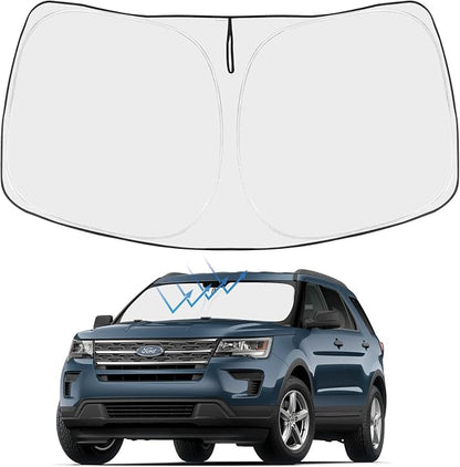 Proadsy 2026 Upgrade Front Windshield Sun Shade Foldable Sunshade Protector Custom Sun Visor Fit 2016-2019 Ford Explorer SUV ST XLT Limited Platinum Accessories