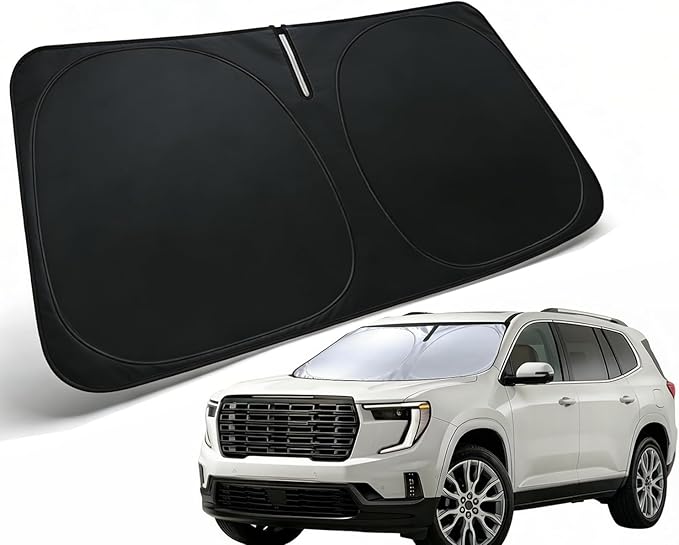 Windshield Sun Shade for 2024 2025 2026 GMC Acadia Accessories, Car Front Window Sun Visor Protector & Heat Shield | 240T Sunshade Protection Blocks UV Rays Keep Your Car Cooler