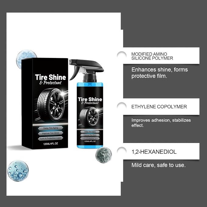 Tire Shine - 120ml Tire Shine Spray | Tyre Dressing, Convenient Shines Application Wheel Dressing Restorer Spray For Motorcycle Truck Bike Sedan Rv Suv Home Workshop Garage Offroad