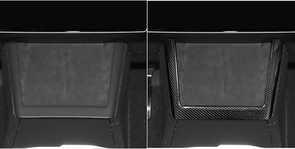 NVCNX Hard Rigid Real Carbon Fiber for Tesla New Model 3/Y Highland 2024-2026 for Juniper 2025 2026 Accessories Wireless Charger Charging Phone Pad Panel Frame Cover Interior Trim 1PC - Glossy Carbon