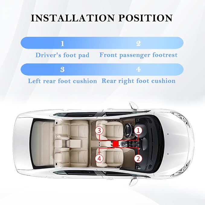 4-in-1 Car LED Lights Interior with USB Port,Ambient Neon Car Door Lights Kit for CCar Decor,Party,Music,Gift,Universal CCar Pedal Light Interior Accessories for Wonmen & Men (Blue)