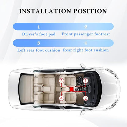 4-in-1 Car LED Lights Interior with USB Port,Ambient Neon Car Door Lights Kit for CCar Decor,Party,Music,Gift,Universal CCar Pedal Light Interior Accessories for Wonmen & Men (Blue)