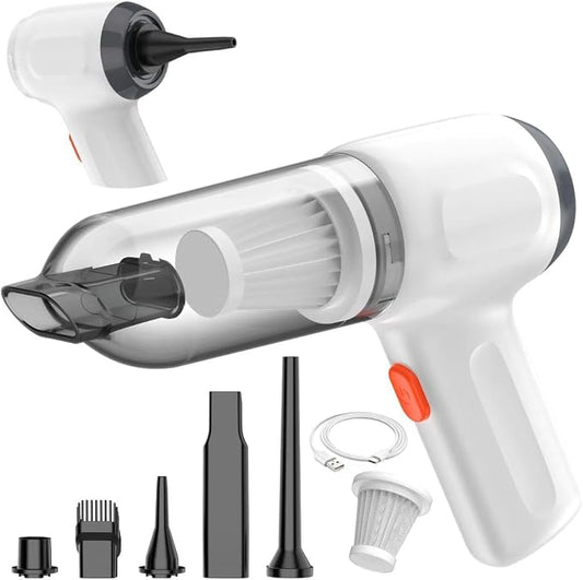 Mini Car Vacuum Cleaner, Small Handheld Vacuum Portable Cordless 3 in 1 Dust Buster & Air Blower & Hand Pump, 15000PA Rechargeable Hand Vacuum High Power for Car, Home, Office