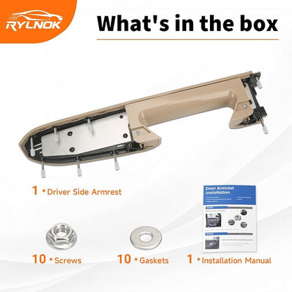 Front Left Driver Side Door Panel Armrest Repair Kit Replace 22818465 Fit for Chevy Silverado Fit for GMC Sierra 1500 2500HD 3500HD 2010-2014#Tan