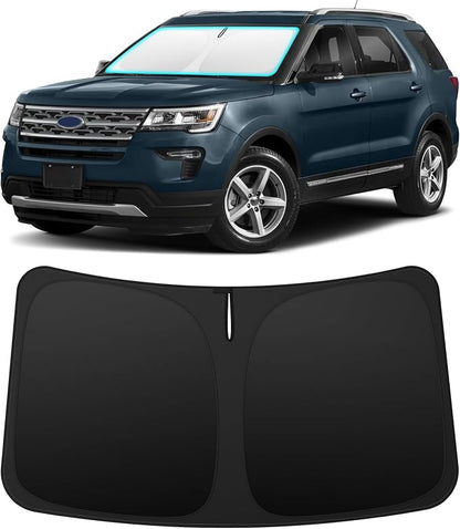 INSAUTO Custom Fit Windshield Sun Shade Accessories for Ford Explorer 2011-2019, Foldable Front Window Sunshade, UV & Heat Reflector, Keeps Interior Cool, Includes Storage Bag