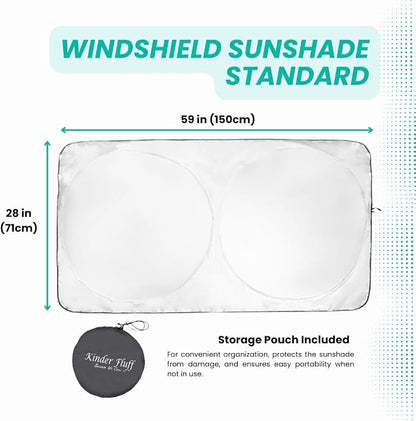 Windshield Sun Shade | Compatible for Chevrolet Silverado 1500 (1999-2006) | Certified 99.87% UVB & 99.02% UVA Car Sun Shade. Award Winning Sunshade - Patented Technology | Car Shades by Kinder Fluff
