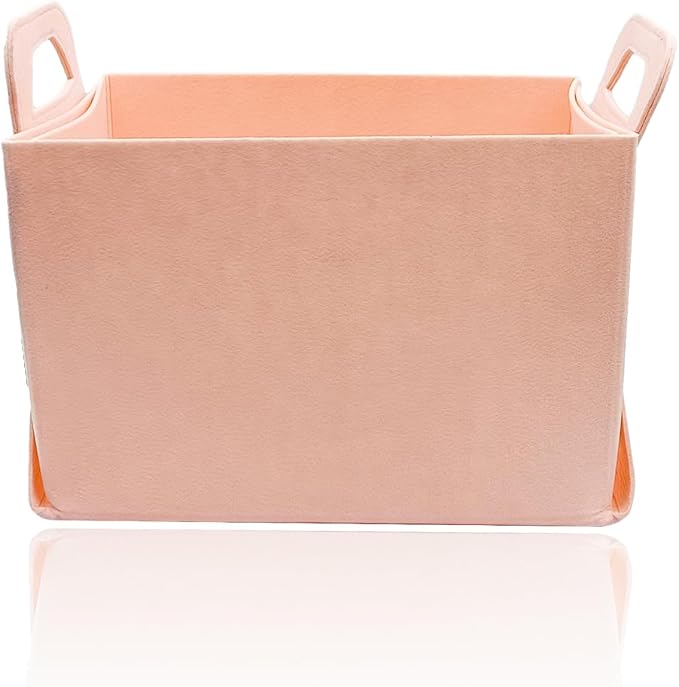 Felt Car Trunk Organizer, Foldable Vehicle Storage Box, Large Capacity Multi-Purpose Automotive Interior Accessories for Cars, SUV, Sedan, Truck (Pink)