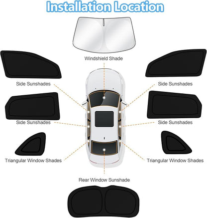 KUST Car Window Shades for Hyundai Tucson 2016-2020 2021 Windshield Sun Shade Side Window Cover UV Block Privacy Protection Accessories for Camping Blackout Rear Back Full Set 8PCS