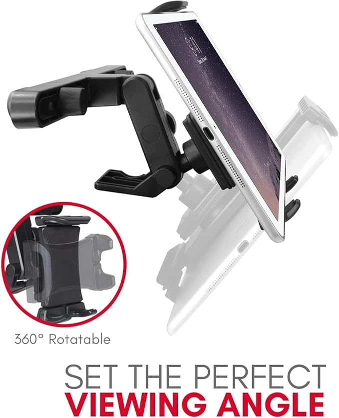 Macally Tablet Holder for Car Headrest | iPad Backseat Mount for Kids | Fits 4.7-11" Devices | Perfect for Long Car Trips