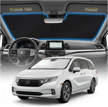 for Honda Odyssey Sun Shade Windshield Cover - Custom Fit Odyssey Accessories 2011-2017 Sunshade Foldable UV Protection & Heat Shield Sun Visor Accessories