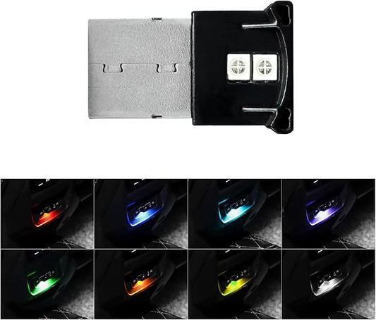 Mini USB LED Light, 8 Colors RGB Car USB LED Interior Atmosphere Light, Adjustable Brightness Smart Laptop Keyboard Home Office Decoration Night Lamp, Car Accessories