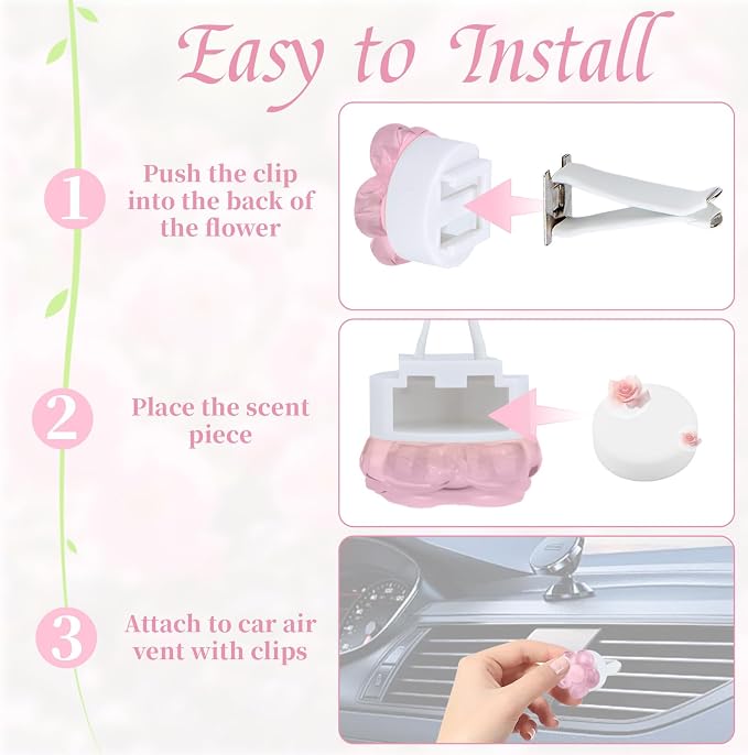 6 PCS Flower Vent Clips For Car, Cute Daisy Car Air Vent Clips, Air Conditioner Outlet Cars Vents Decor, Cars Decorations Accessories (6 Colors)